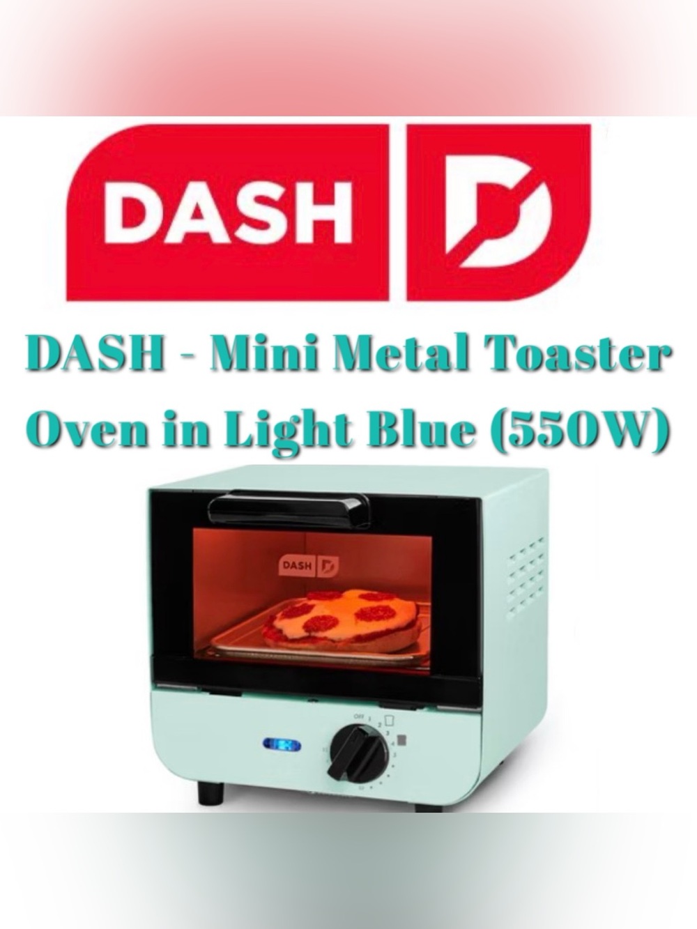 DASH - Mini Metal Toaster Oven in Light Blue